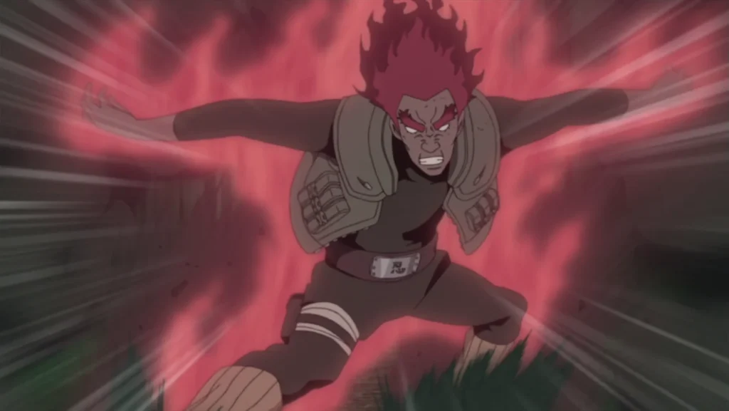 Might Guy opening the Eighth Gate